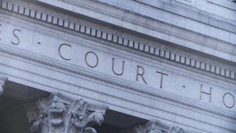 NYC COURTHOUSE FACADE PAN Stock Footage 122712023