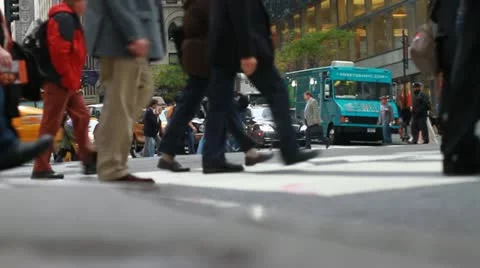 NYC Crosswalk Stock Footage 12413522