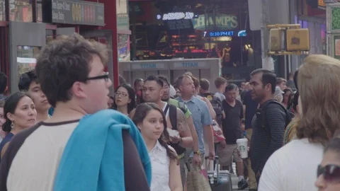 NYC Crowd Time Square Stock Footage 106065516