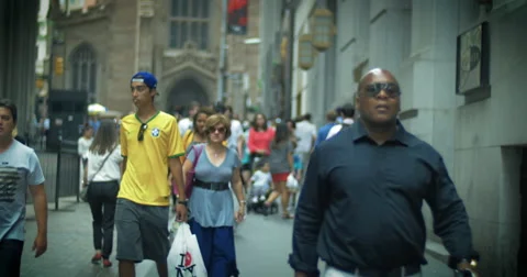 NYC Crowd walking 4K Stock Footage 51794677