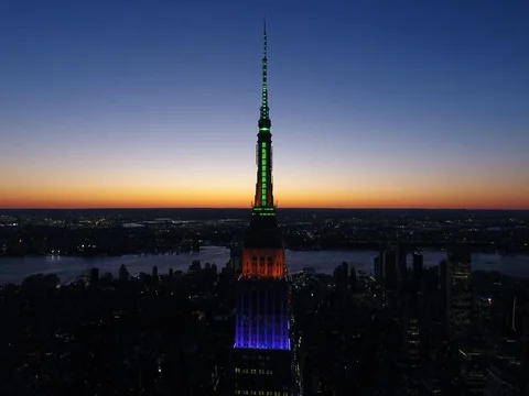 NYC Empire State Sunset 2 Stock Footage