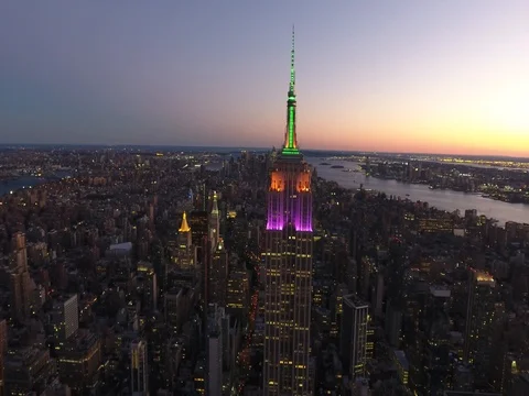 NYC Empire State Sunset Stock Footage 72755409