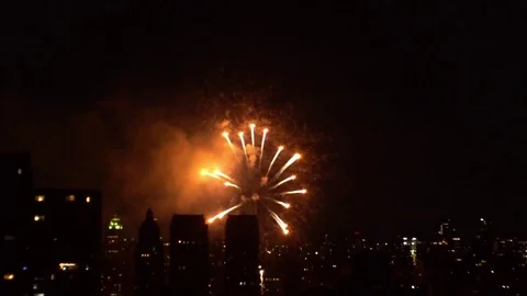 NYC Fireworks in Slow Motion Video stock 76723110