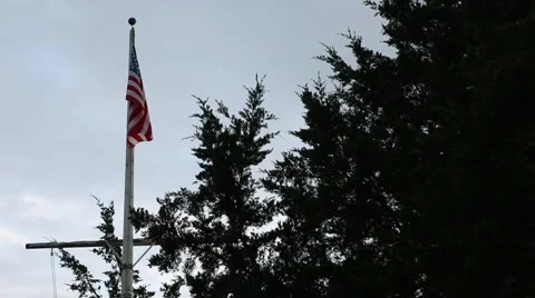 NYC Flag Blowing in Wind Stock Footage 60101631