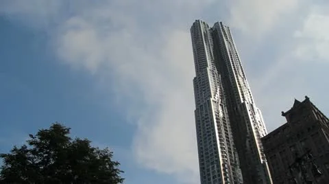 NYC by Gehry Skyscraper Stock Footage 17616431