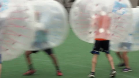 NYC, Human bubble ball, Zorbing. Midtown Manhattan. Westside bubble ball soccer Stock Footage 220620822