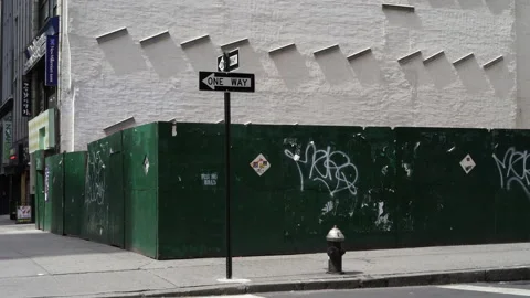 NYC Lockdown One Way Fire Hydrant STILL ProRes422 Stock Footage 133138737