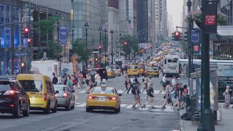 NYC Looking down street Stock Footage 106059215