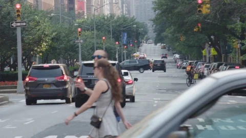 NYC Looking down street Stock Footage 106061302
