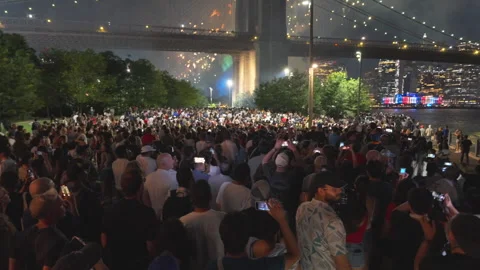 NYC MACY’S 4TH OF JULY FIREWORKS SHOW 2025 at Brooklyn in New York City Stock Footage 312753990