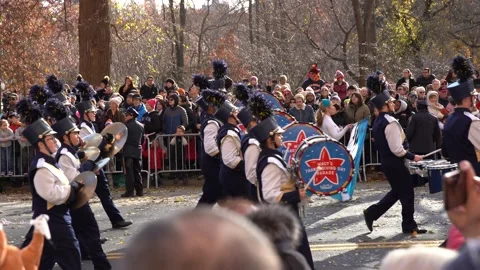 NYC Macy's Day Parade 2019 - Franklin Regional High School Panther marching Band Stock Footage