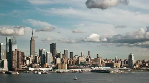NYC Manhattan skyline timelapse Stock Footage