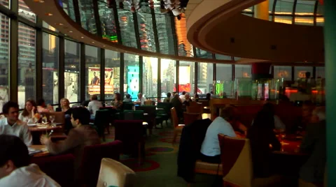 NYC Mariott restaurant Stock Footage 57685977