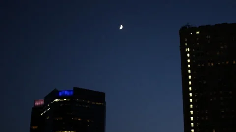 NYC Moon Light Stock Footage 60116090