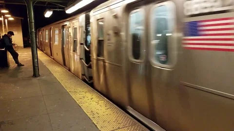 NYC Moving Subway Stock Footage 76320010