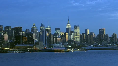 NYC moving time-lapse evening into night Stock Footage 238885292