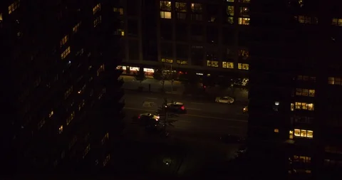 NYC Night View From Window Stock Footage 97798705