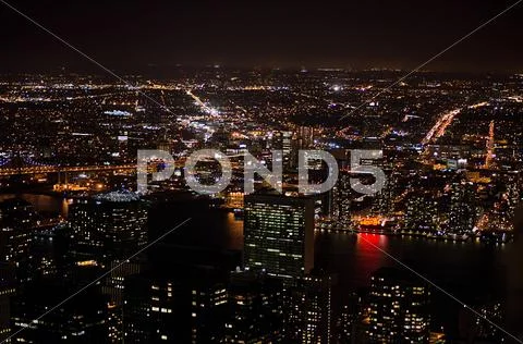 NYC at Nighttime Stock Photos