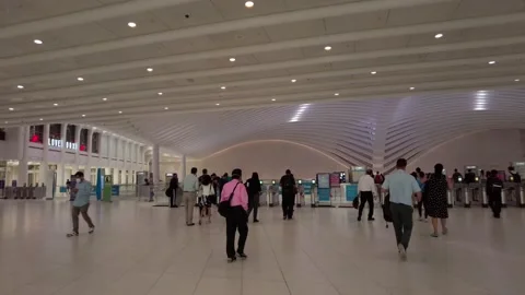 NYC Oculus Train station World Trade Center Stock Footage 232726481