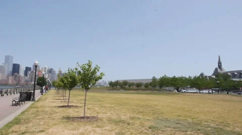 NYC Park Pan of The City Stock Footage 60051372