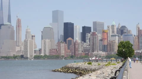NYC Park Pan Skyline Stock Footage 60052129