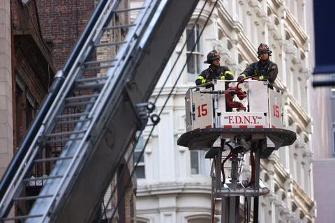 NYC Parking Structure collapse, New York, USA - 18 Apr 2023 Stock Photos