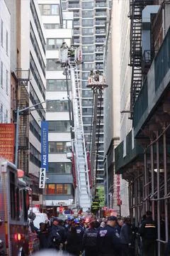 NYC Parking Structure collapse, New York, USA - 18 Apr 2023 Stock Photos