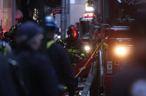 NYC Parking Structure collapse, New York, USA - 18 Apr 2023 Stock Photos
