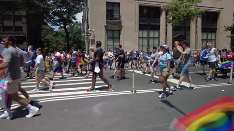 The NYC Pride March Stock Footage 244691549
