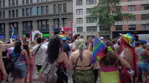 The NYC Pride March Stock Footage 244691551