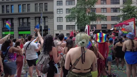 The NYC Pride March Stock Footage 244691552