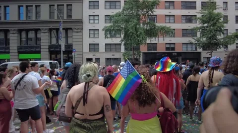 The NYC Pride March Stock Footage 244691560