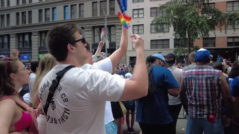 The NYC Pride March Stock Footage 244691562