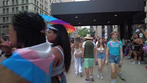 The NYC Pride March Stock Footage 244691563