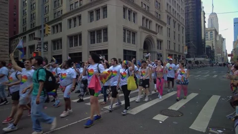 The NYC Pride March Stock Footage 244691569