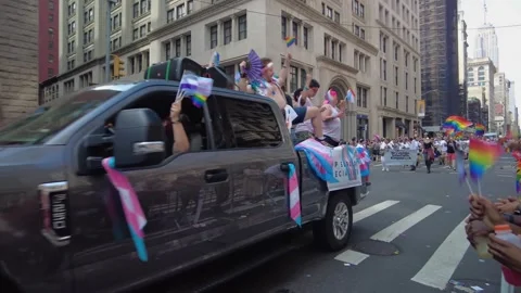 The NYC Pride March. Stock-Footage 245047291