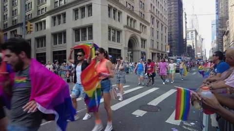 The NYC Pride March. Stock-Footage 245047320