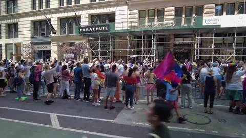 The NYC Pride March. Stock Footage 245132463