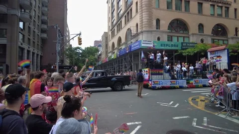 The NYC Pride March. Stock Footage 245132517