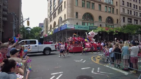The NYC Pride March. Stock Footage 245132531