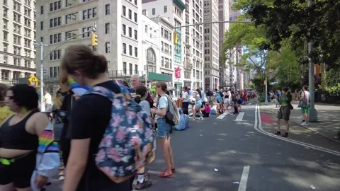 The NYC Pride March Stock Footage 247232848