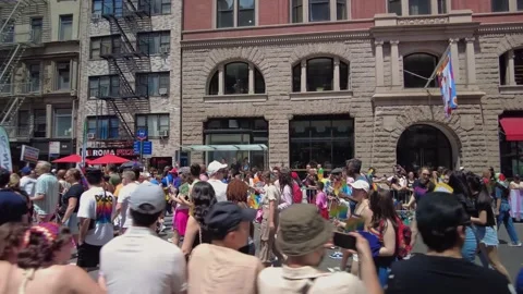 The NYC Pride March Stock Footage 247232863