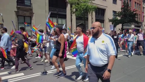 The NYC Pride March Stock Footage 247232895