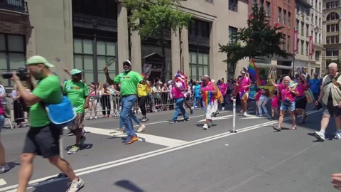 The NYC Pride March Stock Footage 247232896