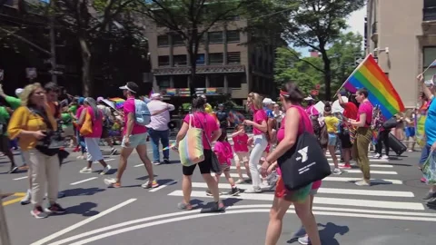 The NYC Pride March Stock Footage 247232898