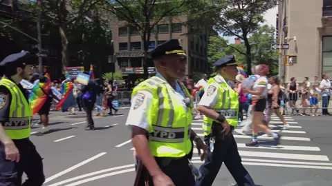 The NYC Pride March Stock Footage 247232901