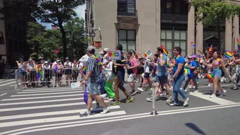 The NYC Pride March Stock Footage 247232903