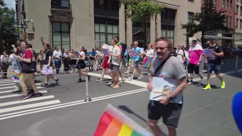 The NYC Pride March Stock Footage 247232906