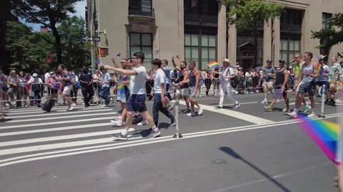 The NYC Pride March Stock Footage 247232908