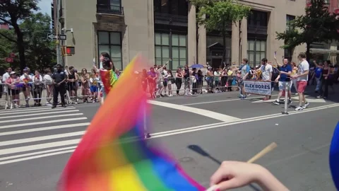 The NYC Pride March Stock Footage 247232909
